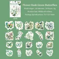 Set di 20 adesivi washi farfalla verde per scrapbooking con vari motivi botanici naturali - Farfalla Verde tra i Fiori