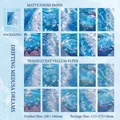 Decoratief scrapbooking papier met blauwe oceaangolven en kwallen van vellum - Dwalende Droom