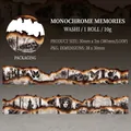 Gothic style washi tape with skull and butterfly motifs for vintage scrapbooking art - Black and White Memories