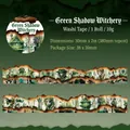 Green Witchcraft washi tape with gothic forest and insect motifs for scrapbooking - Green Shadow Witchcraft