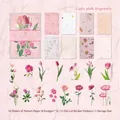 Retro Story Floral Scrapbook Kit with Pink Rose Stickers and Decorative Papers - Light Pink Fragrance Style / Light Pink Fragrance