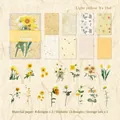 Retro Story yellow floral sticker pack with vintage sunflower and tulip DIY materials - Elegant Light Yellow Style / Light Yellow Floral