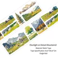 Washi tape featuring mountain and meadow watercolor scenery from the Sunlit Peaks series - Sunset Mountains