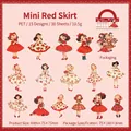 Adesivi per ragazze giardino fatato in mini abito rosso per decorazioni fai da te - Mini Vestito Rosso