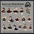 Retro black lace dress girl PET stickers, 30pcs fairy garden theme for DIY journaling - Black Lace Skirt