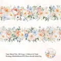 Dettaglio del nastro PET floreale con rose acquerello e fiori blu per scrapbooking - Tempo di Fioritura