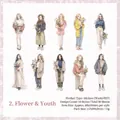 Floral Youth PET sticker pack featuring 10 creative girl character designs for scrapbooking - Flower Youth