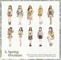 Set di adesivi PET Ouverture Primaverile con dieci illustrazioni di personaggi femminili - Overture di Primavera