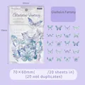 Set de 20 pegatinas PET de mariposa cuarzo violeta para decoración de scrapbooking DIY - Fantasía de Gladiolo