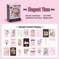 Retro Ballet Style scrapbook paper kit with 365 pink aesthetic decorative cards - Elegant Time