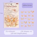 Pack de veinte pegatinas de mariposa PET únicas de la serie Saffron Sunset naranja - Atardecer de Azafrán