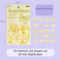 Pack de 20 pegatinas de mariposa amarilla Bergamot para scrapbooking y manualidades DIY - Mariposa de Bergamota