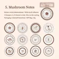 Set di 24 adesivi vintage a tema funghi in carta kraft bianca per decorazione diario - Note sui Funghi