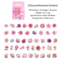 Set di 45 adesivi in PET a forma di margherita rosa per decorazioni scrapbooking DIY - Giardino di Crisantemi
