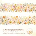 Nastro decorativo Twilight PET motivo luci del mattino con fiori arancio e rosa - Cade la Luce del Mattino