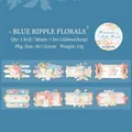 Blau-rosa PET-Klebeband im viktorianischen Blumenstil für Scrapbooking, 30mm x 2m Rolle - Blau Wellenartige Blume