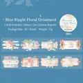 Ruban PET décoratif floral victorien bleu et rose pour scrapbooking, rouleau 30mm x 2m - Fleur Ondulée Bleue