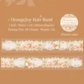 Ruban PET fleurs oranges Romantic Silk Road pour scrapbooking vintage, 30mm x 2m - Bandeau Orange Joie