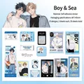 Autocollants DIY décoratifs avec personnages anime bleus pour scrapbooking - L'Adolescent et la Mer
