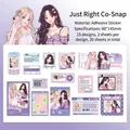 Lot de 30 autocollants style anime tons violet et rose pour décoration de journal - Match Parfait