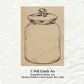 Vintage beech wood stamp featuring a gummy jar bottle design for DIY journaling scrapbooking - Soft Candy Jar