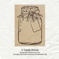 Beechwood stamp Candy Dream design featuring decorative jar with bow and tag motif - Candy Dreamland