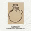 Vintage beechwood stamp featuring a magic potion bottle design sized 80x110x25mm - Magic Potion