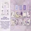 Détails de papier vintage découpé avec motifs floraux violets et papillons - Ouverture de Lilas