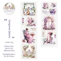 Nastro PET stile Victoria con motivi tè e fiori per scrapbooking rotolo da 2m - Regina Lussuosa
