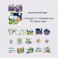 Retro PET Sticker Journey to the Light Set mit Vintage Kamera Verpackung 30 Stk - Reise zum Licht / 30 Blatt