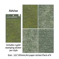 Set de stickers vintage Retro-Story avec citations anglaises et dorure, quatre feuilles - Conseil