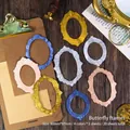 Retro frame decorative paper set in gold, silver, blue, and pink with embossed texture - Secret Realm Album