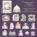 Pegatinas PET Purple Garden con efecto purpurina para manualidades DIY set de 15 uds - Jardín Púrpura