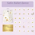Satin Ballet butterfly and daisy floral stickers 60pcs set in soft purple theme - Satin Ballet