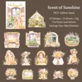 Set de 15 pegatinas PET Garden Girl con patrones florales brillantes para scrapbooking - Sabor a Sol