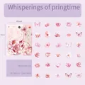 Blue Springtime Whisper floral butterfly shell-light sticker set with 60 decorative pieces - Whisperings of Springtime