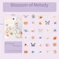 Blossom of Melody stickers set featuring 60 watercolor floral and butterfly patterns - Blossom of Melody
