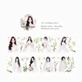 Nastro PET Her Wedding Dress con eleganti illustrazioni da sposa e gigli bianchi per DIY - Il Suo Abito da Sposa