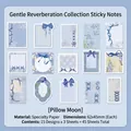 Vintage floral illustration sticky notes set with 45 sheets in blue artistic tones - Lunar Repose