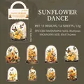 Sonnenblumen Aquarell PET Aufkleber Set mit 16 Blättern für Scrapbook Dekoration - Sonnenblumentanz