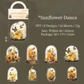 Sonnenblumen Aquarell PET Aufkleber Set mit 16 Blättern für Scrapbook Dekoration - Sonnenblumentanz