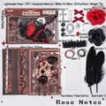 Dark esthetische Rose Notes ita-bag DIY-kit met rood kant en gotische bedels - Roos Notities