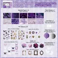 Bastelset für Scrapbooking im lila Dark-Stil mit 65 Teilen aus verschiedenen Materialien - Violette Nacht