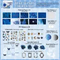 Bastelset im Blaustil mit 65 Teilen aus Spitze und Blumen für Vintage-DIY-Scrapbooking - Blauer Wind Hof