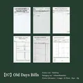 Vintage diary scrapbook papers set with 31 sheets of retro invoice and ticket designs - Old Day Bills