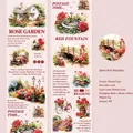 PET-Dekoband Beset With Brambles mit Rosengarten und Vintage-Aquarellillustrationen - Von Brombeeren Umgeben