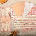 Kit Retro Story de cinta de encaje y papel decorativo para scrapbooking DIY - Resplandor del Atardecer