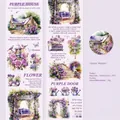 Deko-Klebeband aus PET mit Lavendelgarten-Aquarellblumen für DIY-Journaling-Zubehör - Gartenflüstern