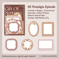 Pegatinas con relieve de estilo retro con colores otoñales para álbumes de recortes - Trama Nostálgica