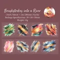 Watercolor PET tape roll featuring artistic oil paint brushstrokes in vibrant galaxy colors - Brushstroke River